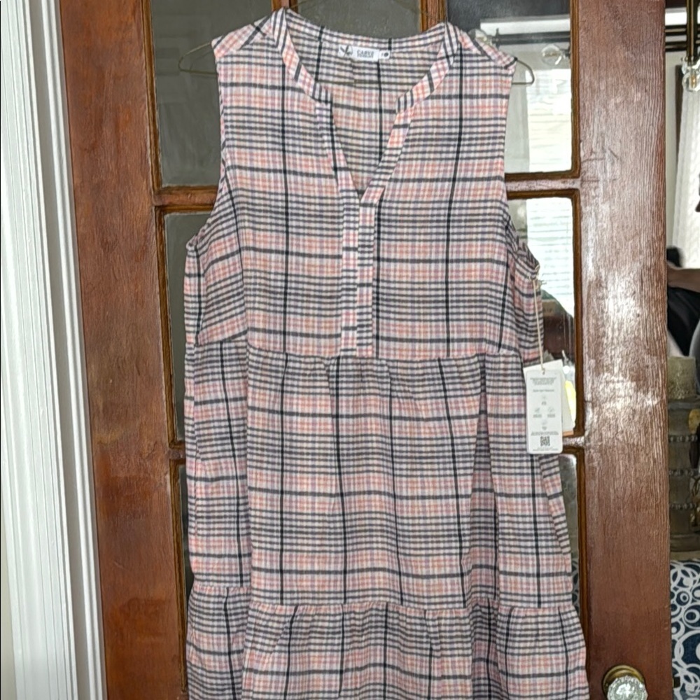 Carve Designs Pink and Navy Blue Sleeveless Sundress XL NWT